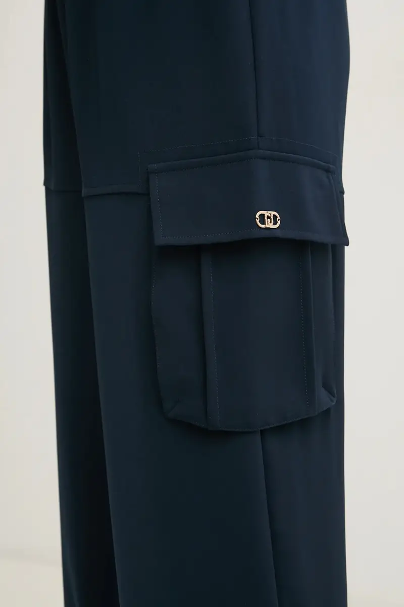 pantaloni donna colore blu navy TA5102 TS923 miniatura 4