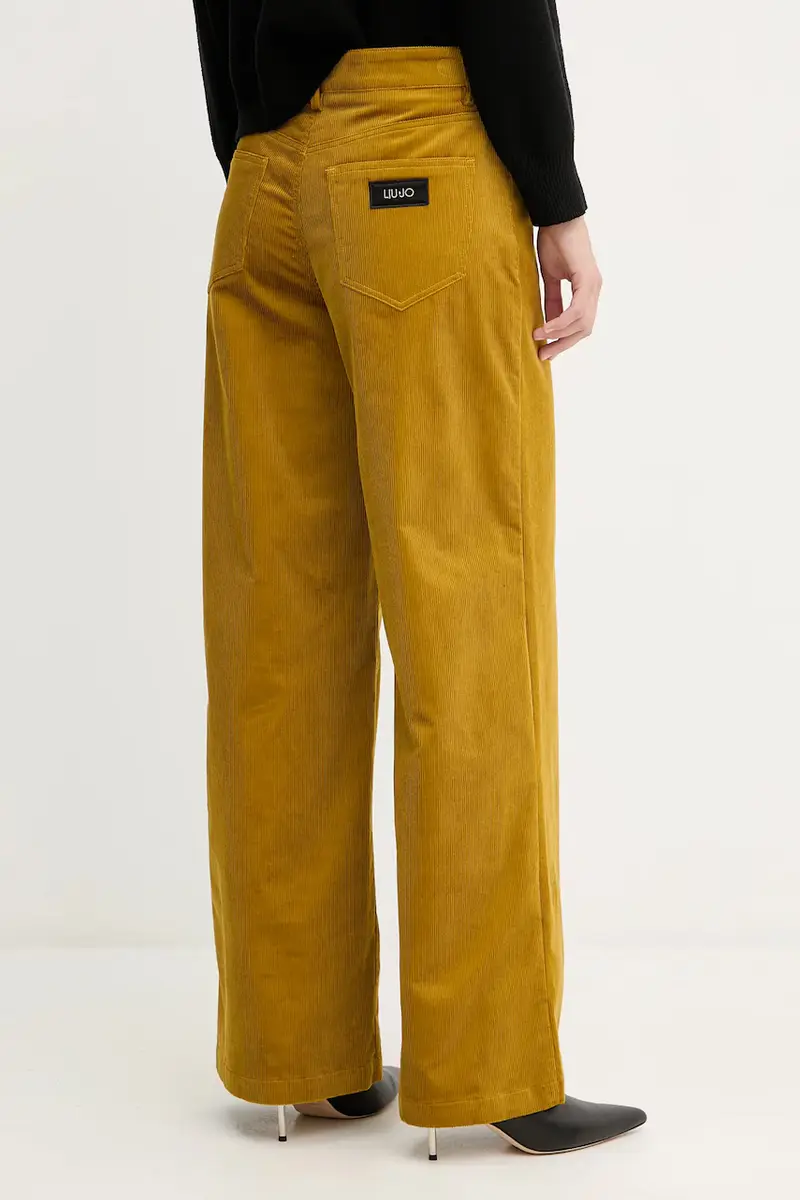 pantaloni in velluto a coste donna colore giallo MF5274 T192A miniatura 3