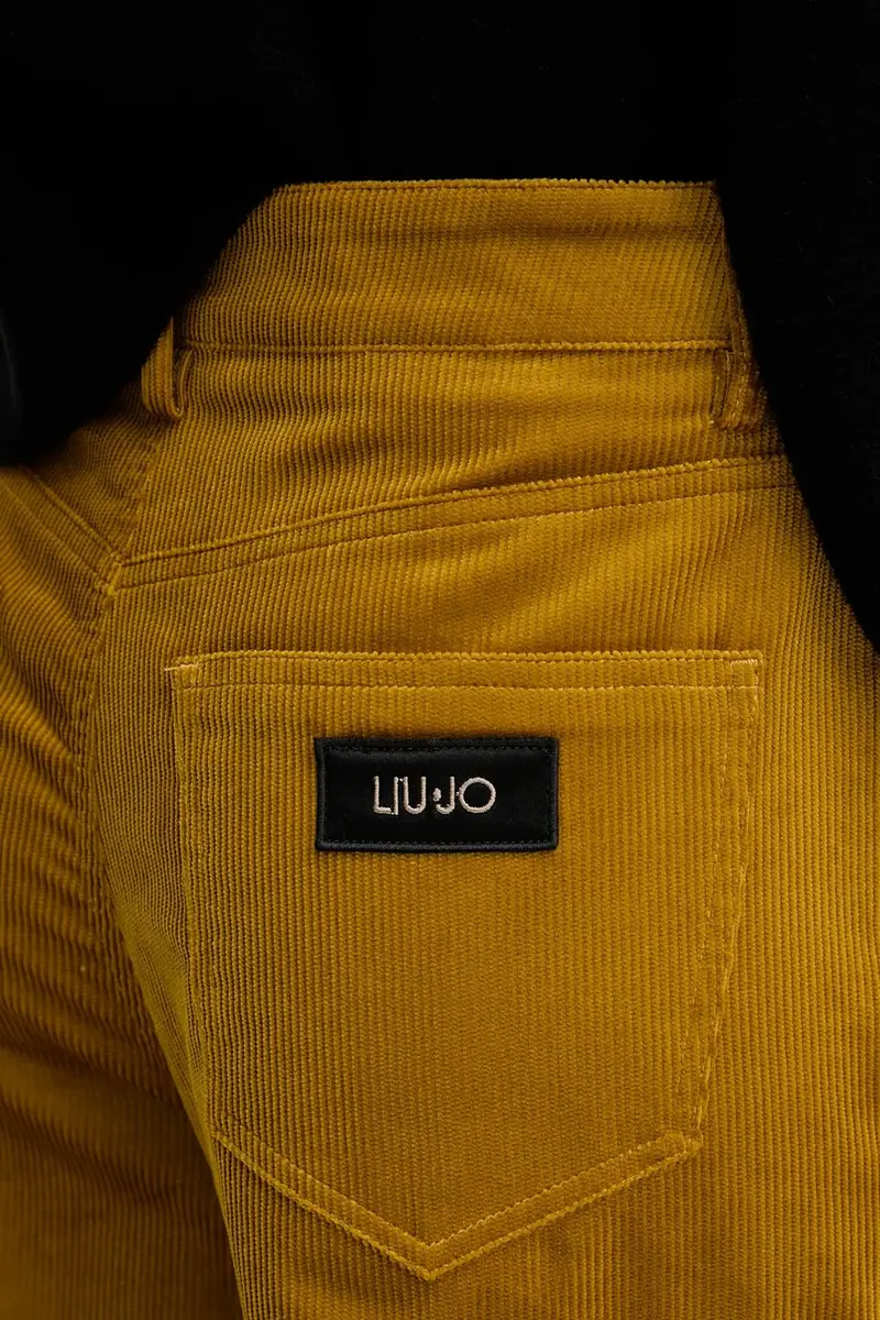 pantaloni in velluto a coste donna colore giallo MF5274 T192A miniatura 4