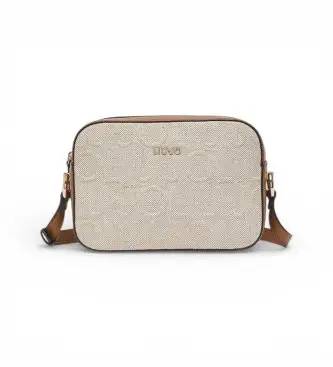 per donna AA6211 T381A Borsa a tracolla media in iuta beige (OSFA), Marrone, Casual, Cotone