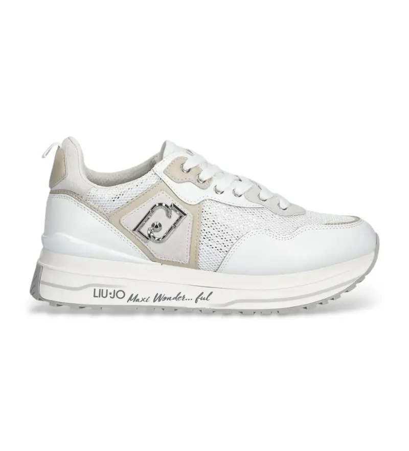 per donna BA6009PX07701111 Sneakers bianche Maxi Wonder 01 (36), Pelle, Bianco, 3 a 5cm, Stringhe, Casual