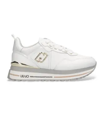 per donna BF5009P010201111 Sneakers in pelle con plateau bianco (40), 3 a 5cm, Stringhe, Casual
