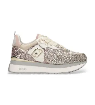 per donna BF5009TX007S3811 Sneakers con plateau glitterate rosa (37), 3 a 5cm, Stringhe, Casual