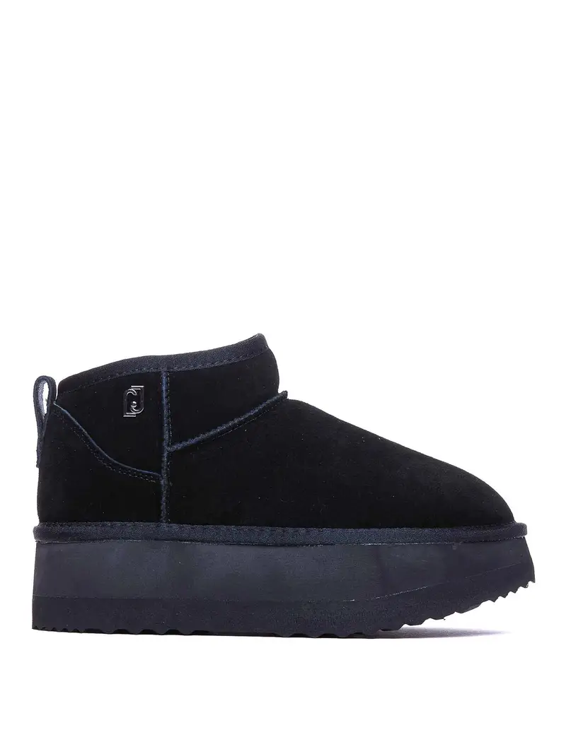 Platform Suede Bootie Nero