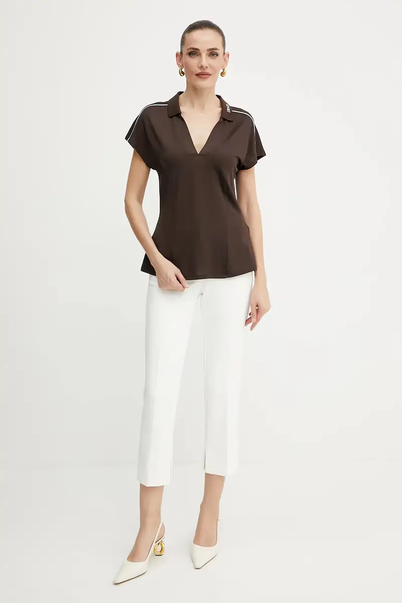 polo colore marrone TA5183 J4883 miniatura 2