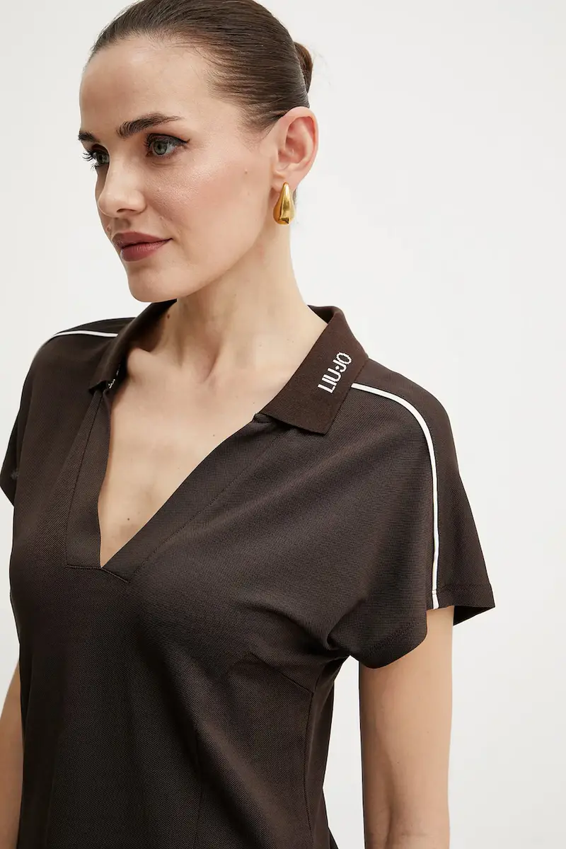 polo colore marrone TA5183 J4883 miniatura 4