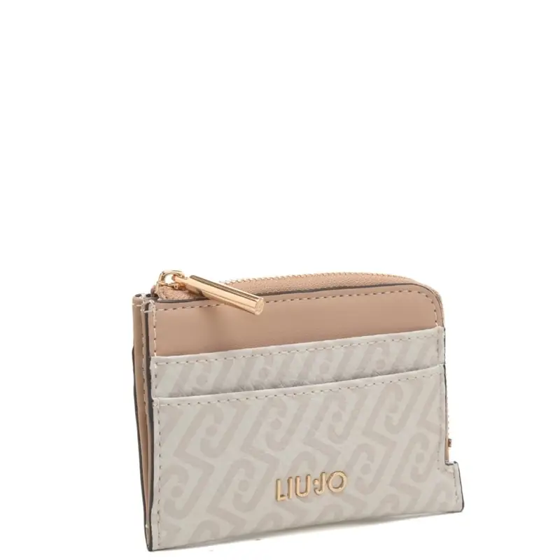 portacarte da donna con stampa logo monogram all over naturale miniatura 3