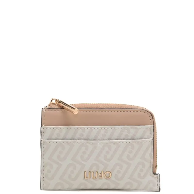 portacarte da donna con stampa logo monogram all over naturale