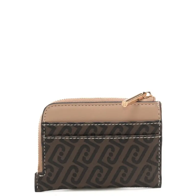 portacarte da donna con stampa logo monogram all over testa moro miniatura 3