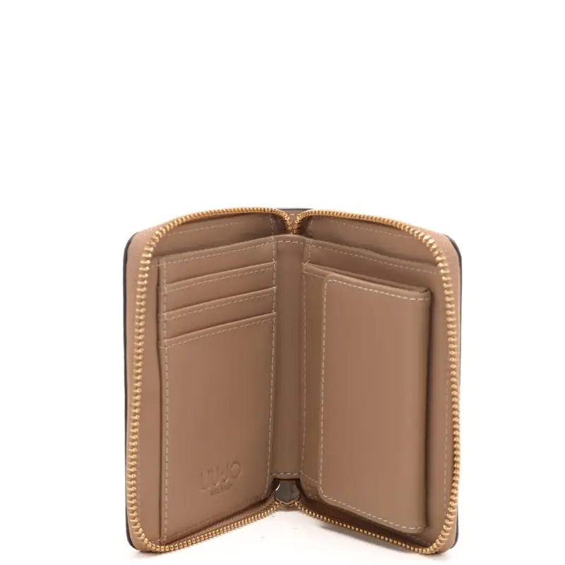 portafoglio piccolo da donna con stampa logo monogram all over testa moro miniatura 2