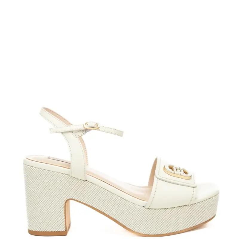 sandali da donna harper 04 con platform a contrasto bianco latte