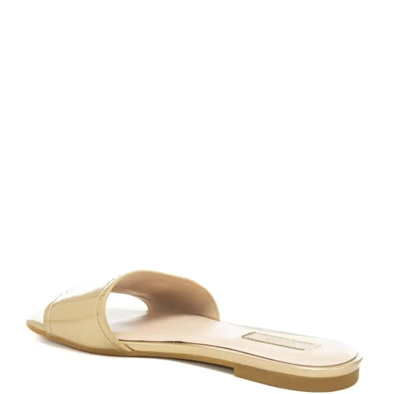 scarpe basse da donna sandy 03 con logo monogram in metallo sul davanti oro chiaro miniatura 3