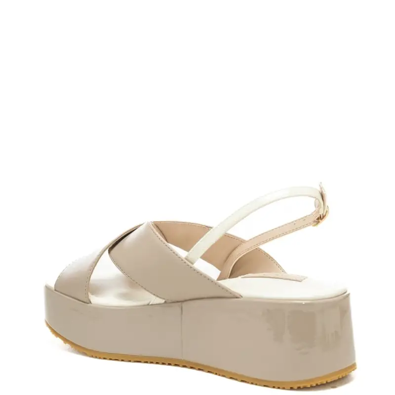 scarpe da donna flo 03 con fasce frontali a incrocio beige miniatura 3