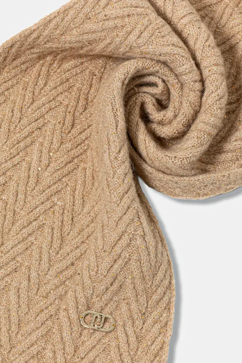 sciarpa con aggiunta di lana donna colore beige 2F5008.M0300 miniatura 3