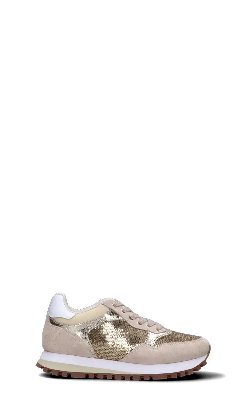 Sneaker donna beige/oro/bianca in suede Vario