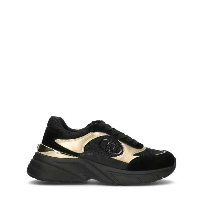 Sneaker donna nera/oro Vario