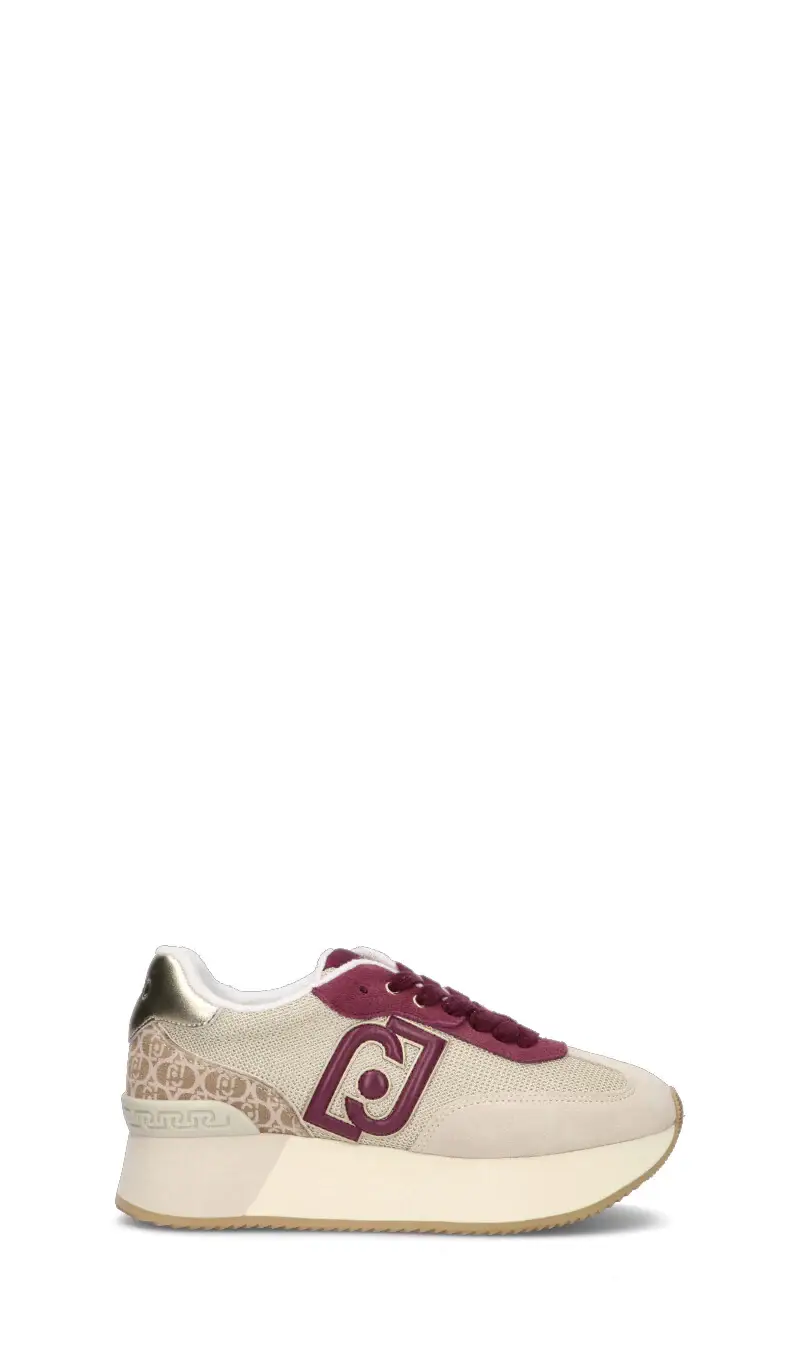 Sneaker donna panna/bordeaux in suede Vario