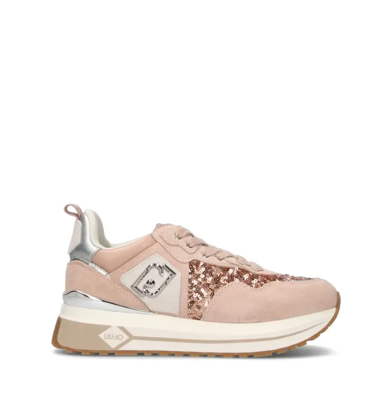 Sneaker donna rosa in suede Vario