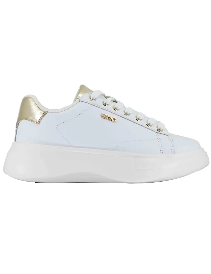 Sneakers Babol 01 in pelle bianca e suola alta 5 cm Donna BF5059PX748S1052 WHITE/L. GOLD