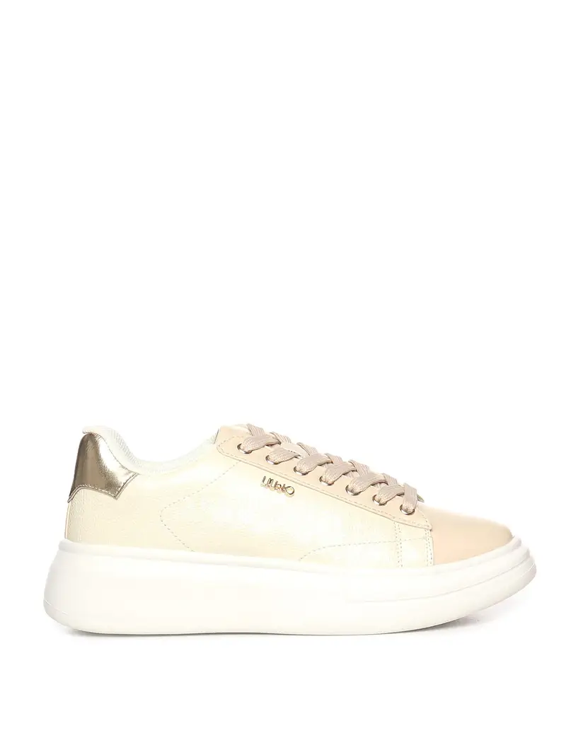 Sneakers con plateau in pelle Bianco