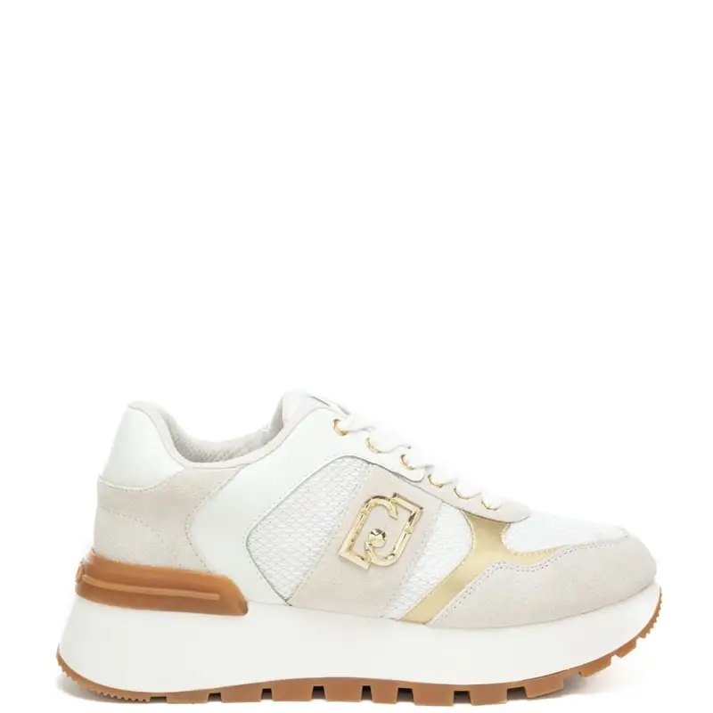 sneakers da donna amazing 43 bis con inserto in gomma a contrasto sul retro bianche