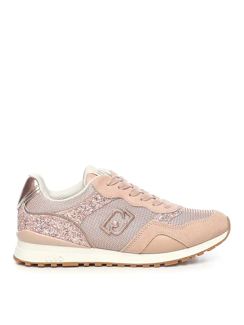 Sneakers in glitter e rete Color Carne E Neutri