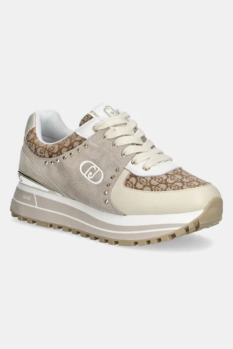 sneakers LIU JO MAXI WONDER 87 colore beige BA5019PX604S3603