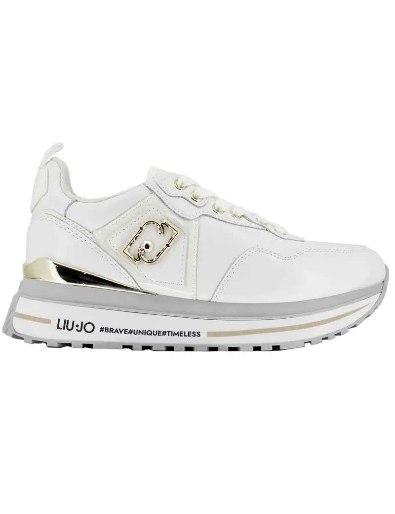 Sneakers Maxi Wonder 01 in pelle off white con suola 5 cm Donna BF5009P0102S1400 Off White