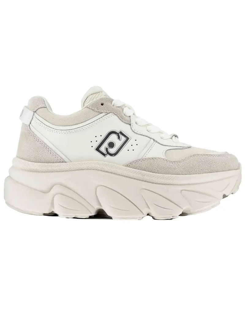 Sneakers Steffy 01 in pelle off white con suola alta 5 cm Donna BF5061P0304S1400 Off White