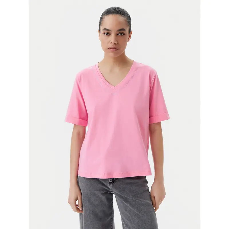 T-shirt q-roa-35247 Multicolore Regular Fit Rosa