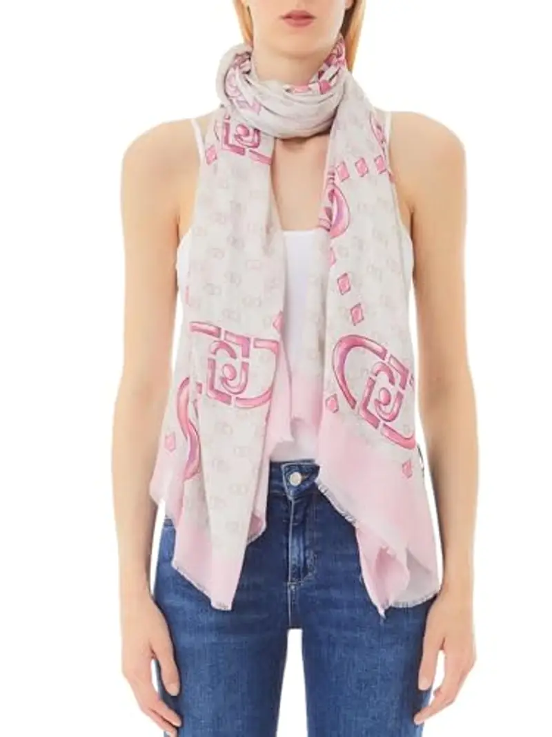 LIU JO Stola con logo 90 x 180 cm Non definito X0661 BRIGHT CANDY miniatura 2