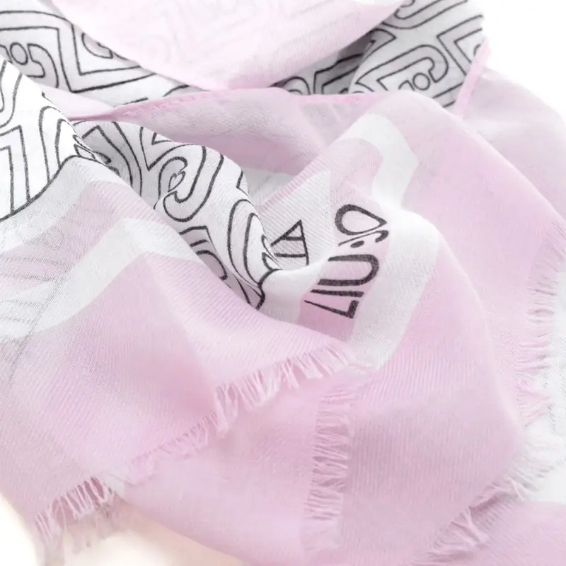 stola da donna con grafica logo monogram all over a contrasto soft peony miniatura 2