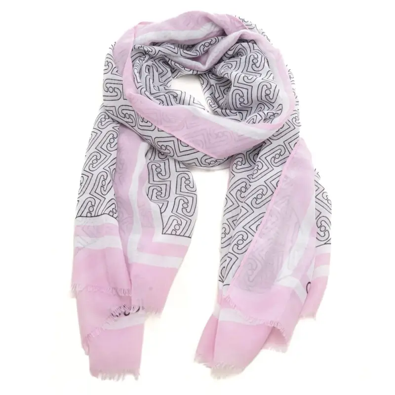 stola da donna con grafica logo monogram all over a contrasto soft peony