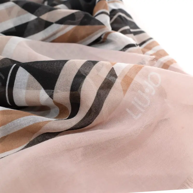 stola da donna con motivo a righe a contrasto sabbia miniatura 2