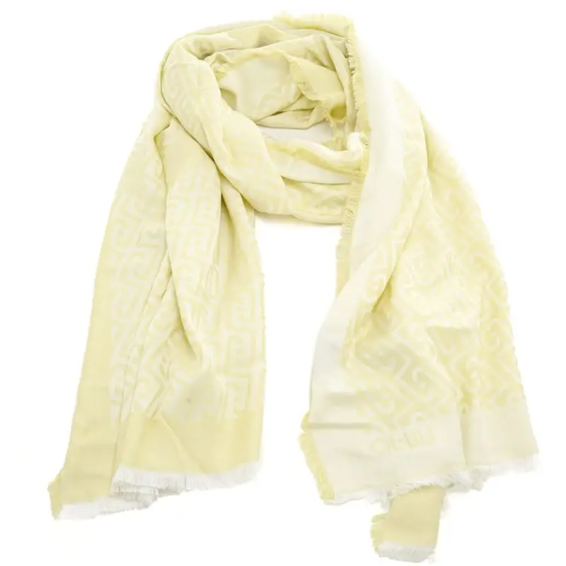 stola da donna in viscosa con logo monogram all over avocado