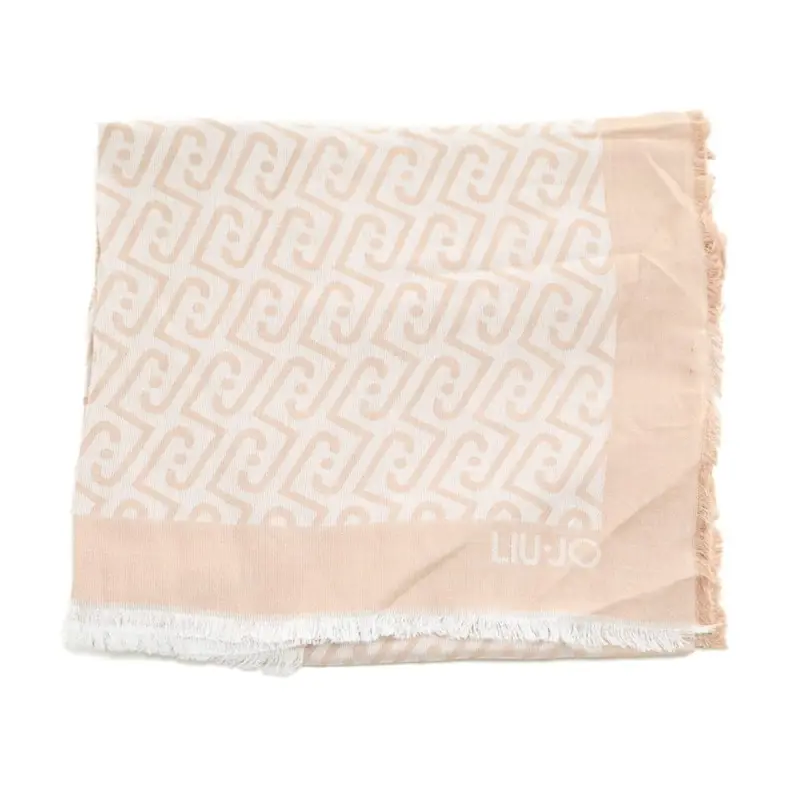 stola da donna in viscosa con logo monogram all over sabbia miniatura 3