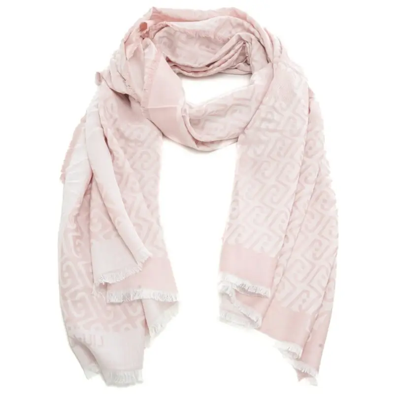 stola da donna in viscosa con logo monogram all over soft peony