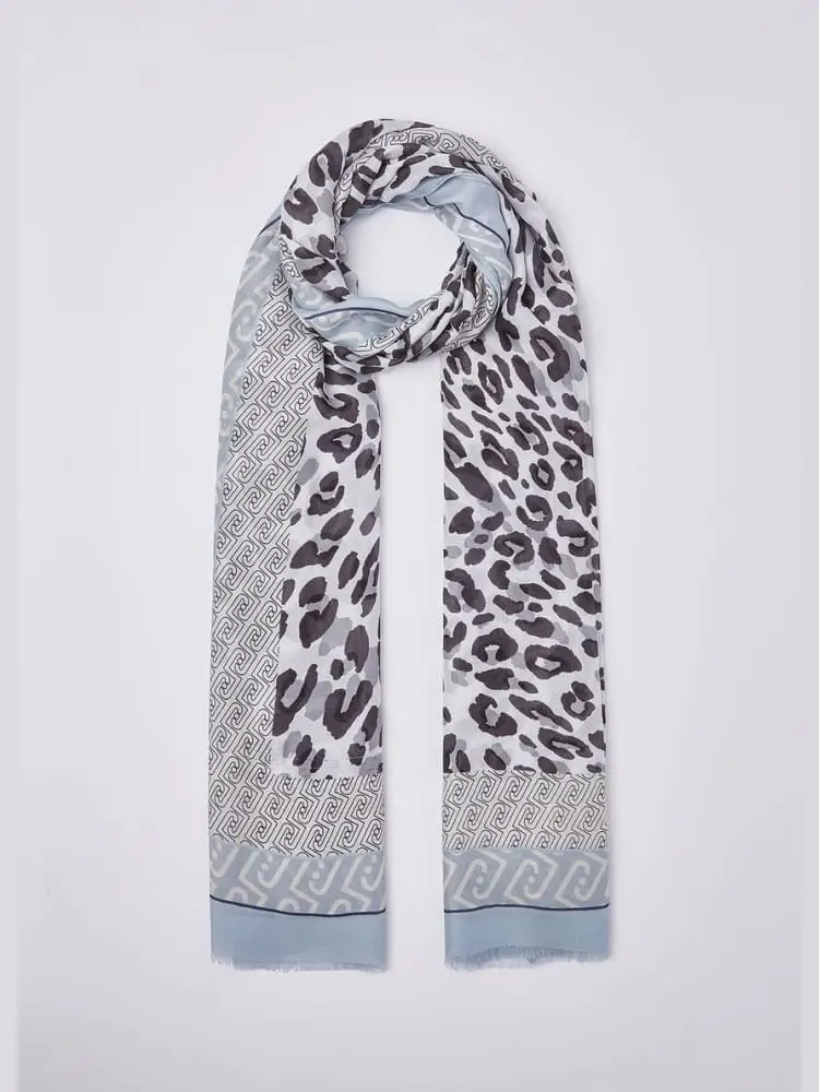 Liu-jo stola portalogo in modal animalier celeste