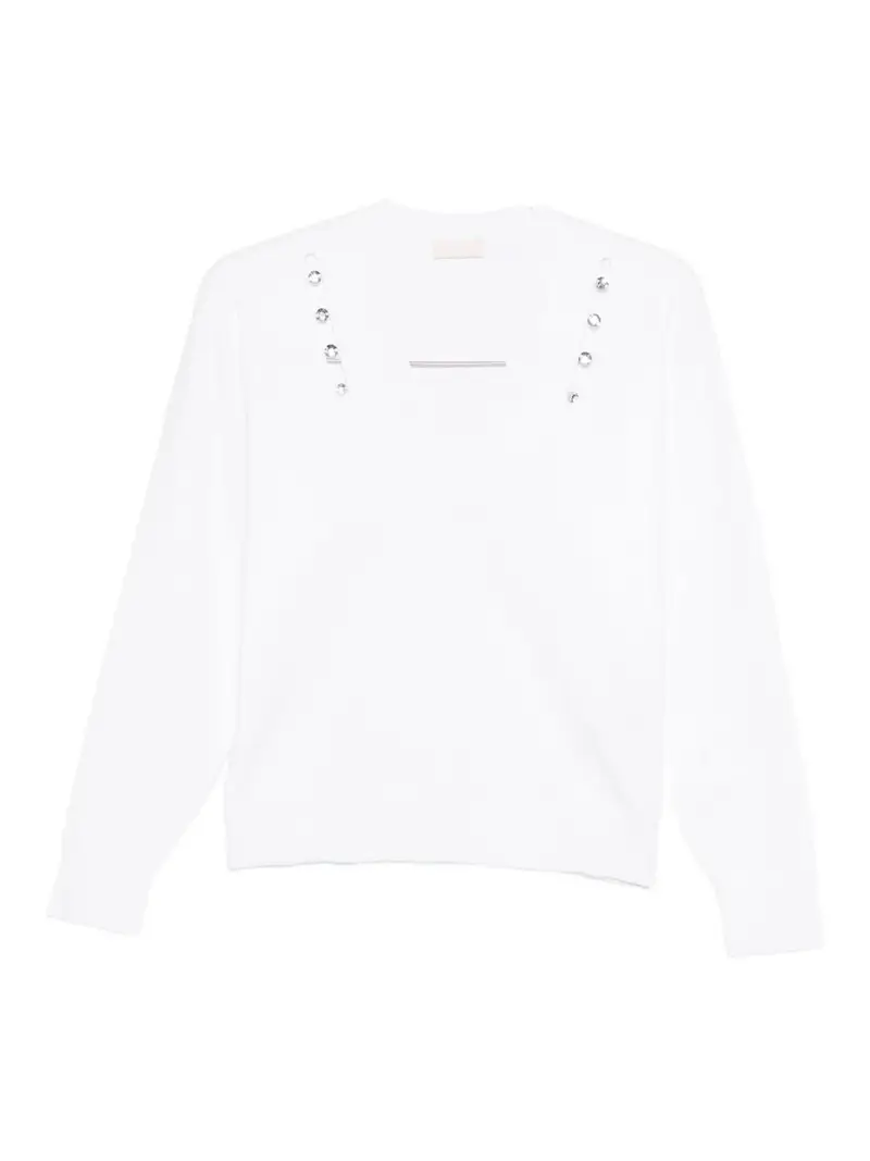 T-Shirt Con Scollo A V Bianco