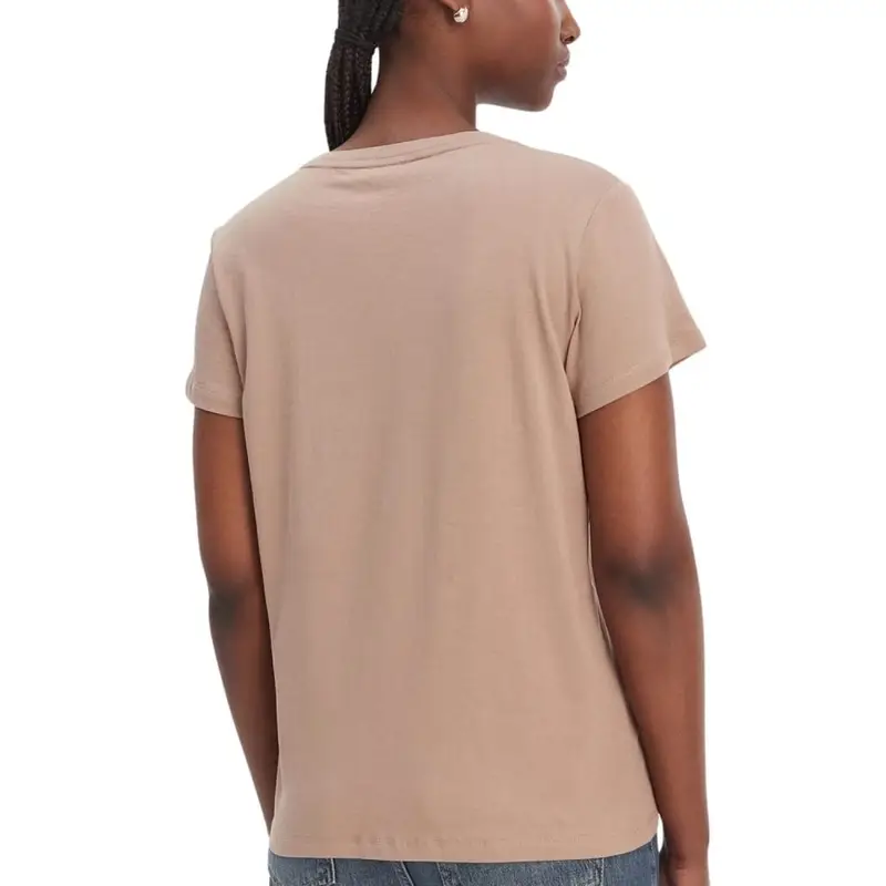 t-shirt da donna in jersey di cotone con maxi logo lettering con strass rosa cipria miniatura 4