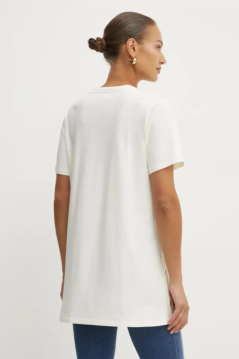 Liu Jo T-shirt Donna Beige 3121255 miniatura 3