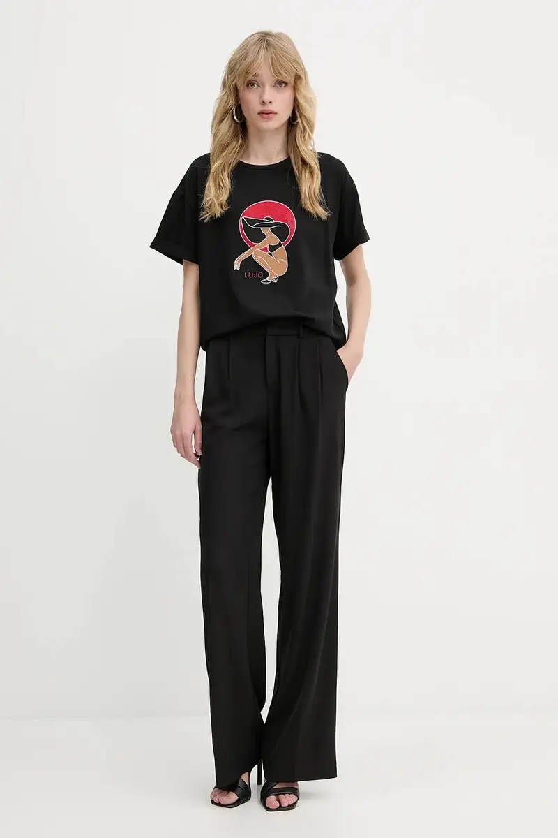 Liu Jo T-shirt Donna Nero 2889706 miniatura 2