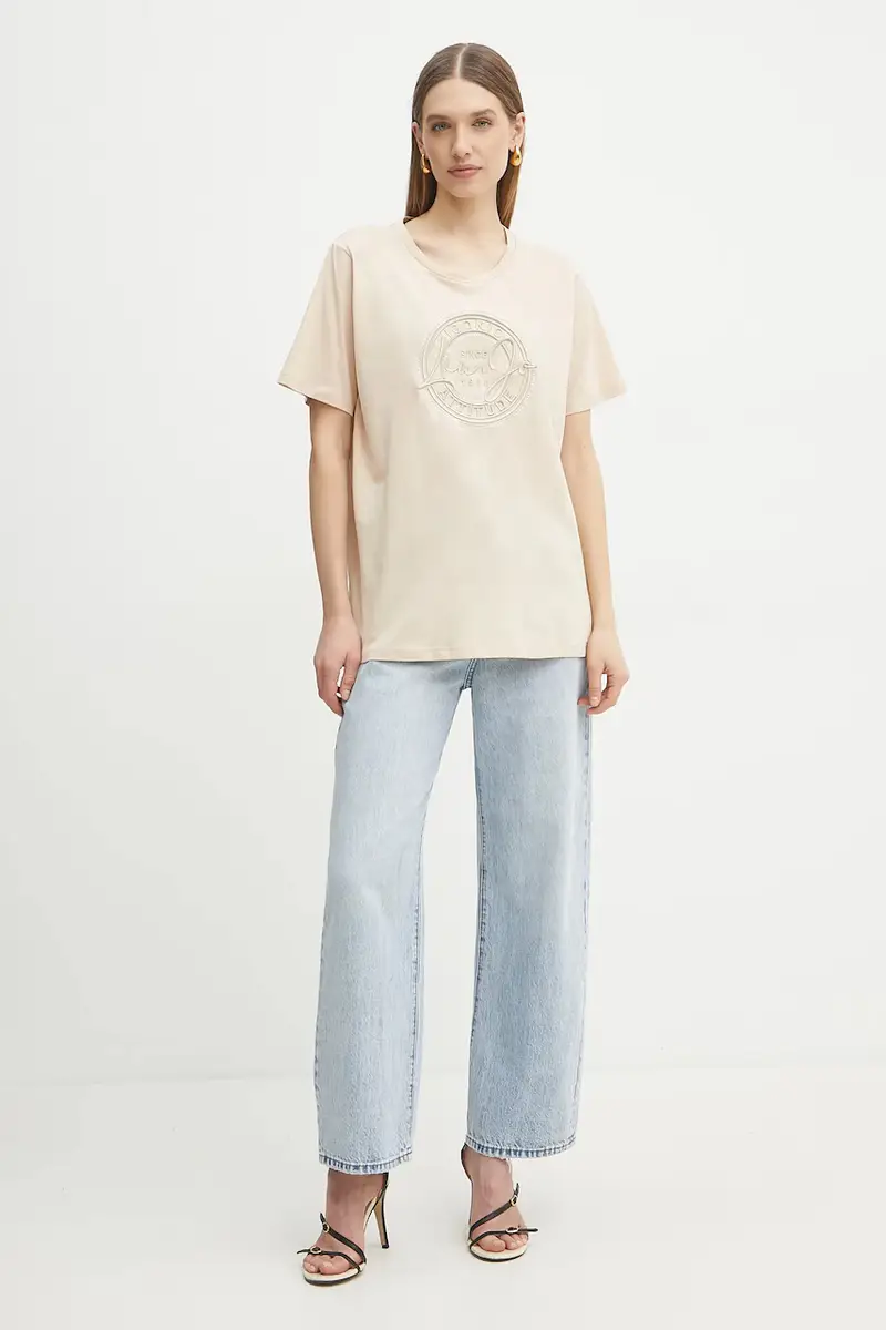 Liu Jo T-shirt Donna Beige 3292020 miniatura 2