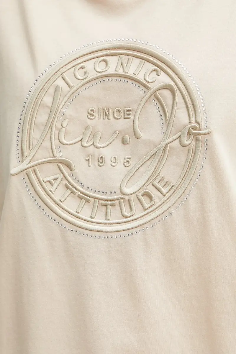 Liu Jo T-shirt Donna Beige 3292020 miniatura 5