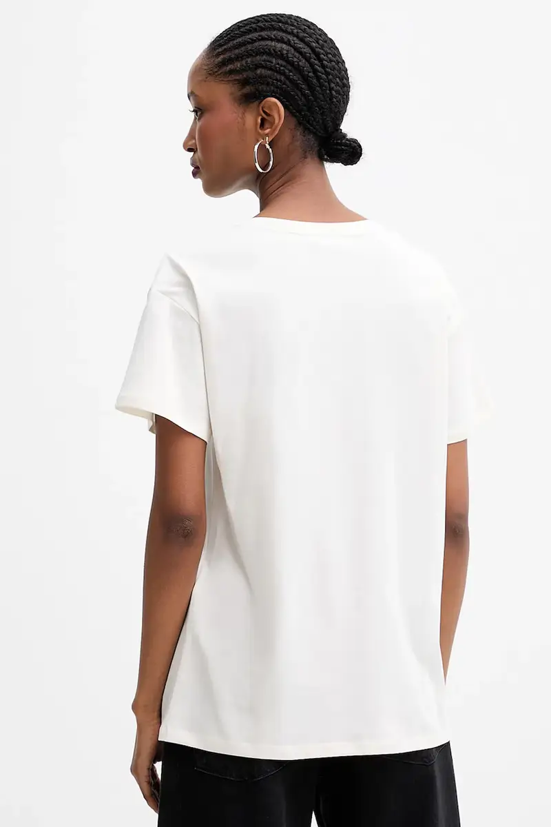 Liu Jo T-shirt Donna Beige 3572332 miniatura 3