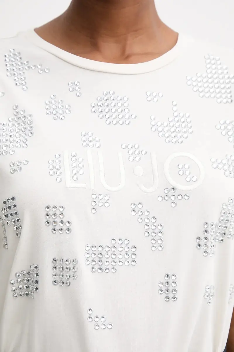 Liu Jo T-shirt Donna Beige 3572332 miniatura 5