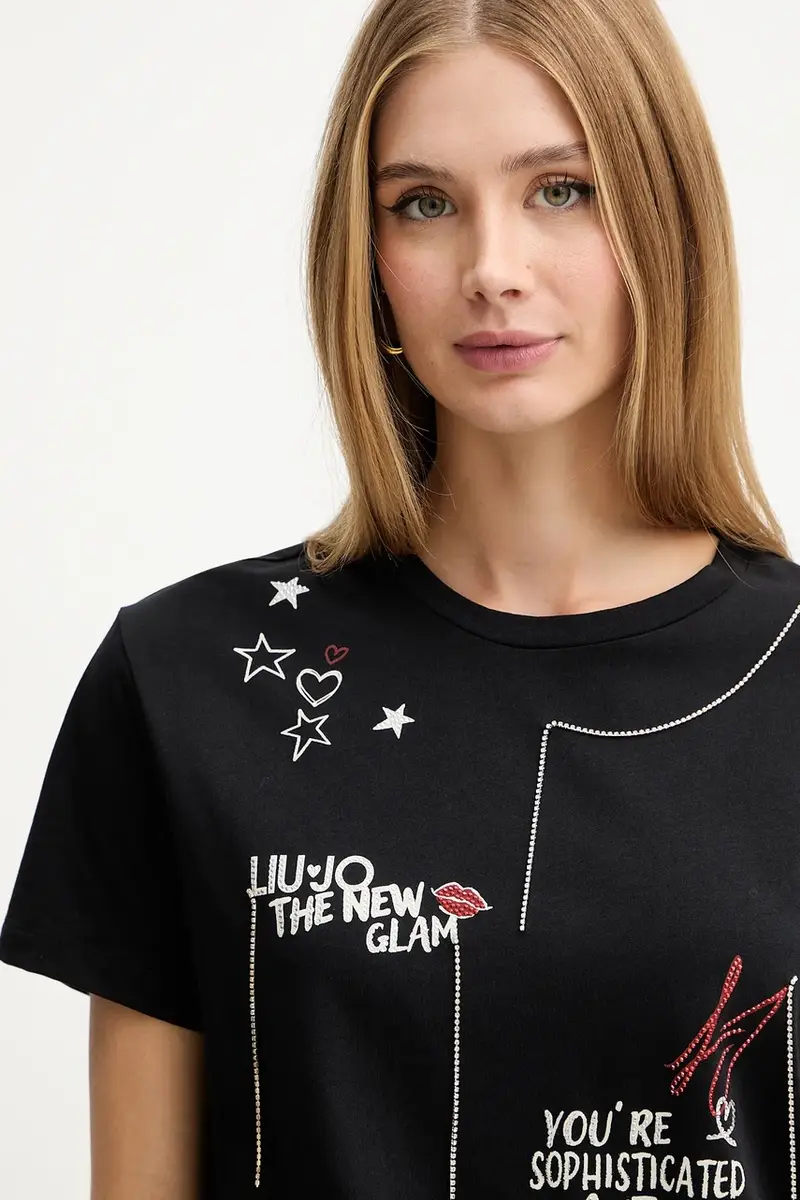 Liu Jo T-shirt Donna Nero 3645395 miniatura 4