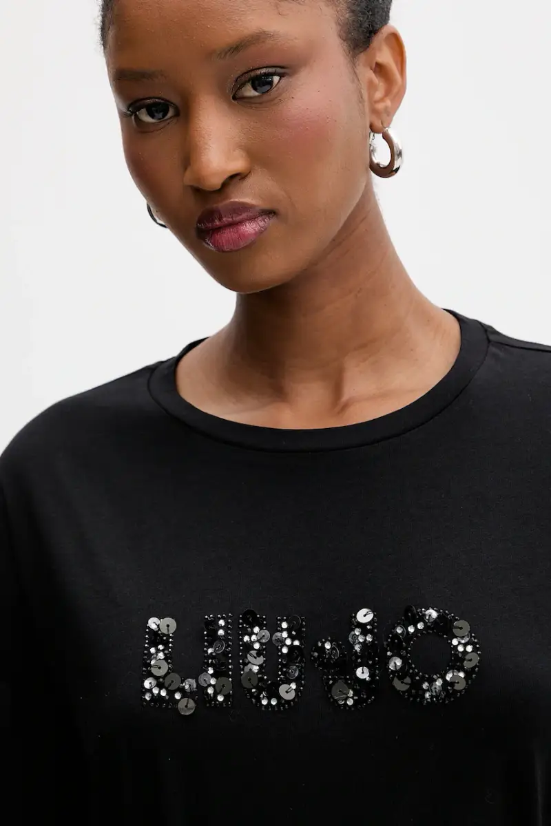 Liu Jo T-shirt Donna Nero 3643275 miniatura 4