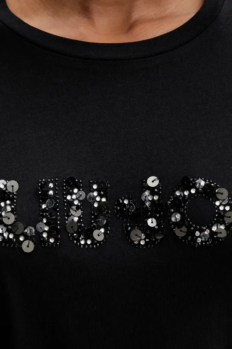 Liu Jo T-shirt Donna Nero 3643275 miniatura 5
