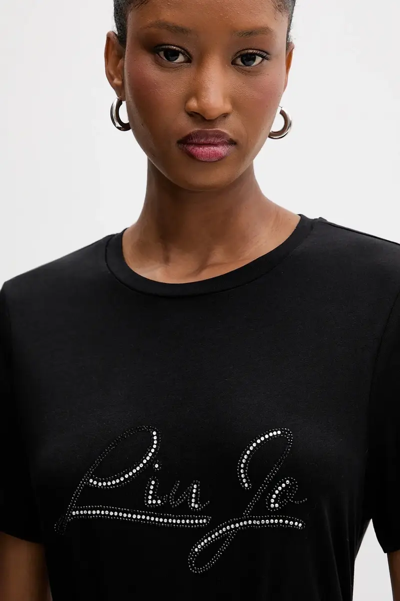 Liu Jo T-shirt Donna Nero 3643390 miniatura 4